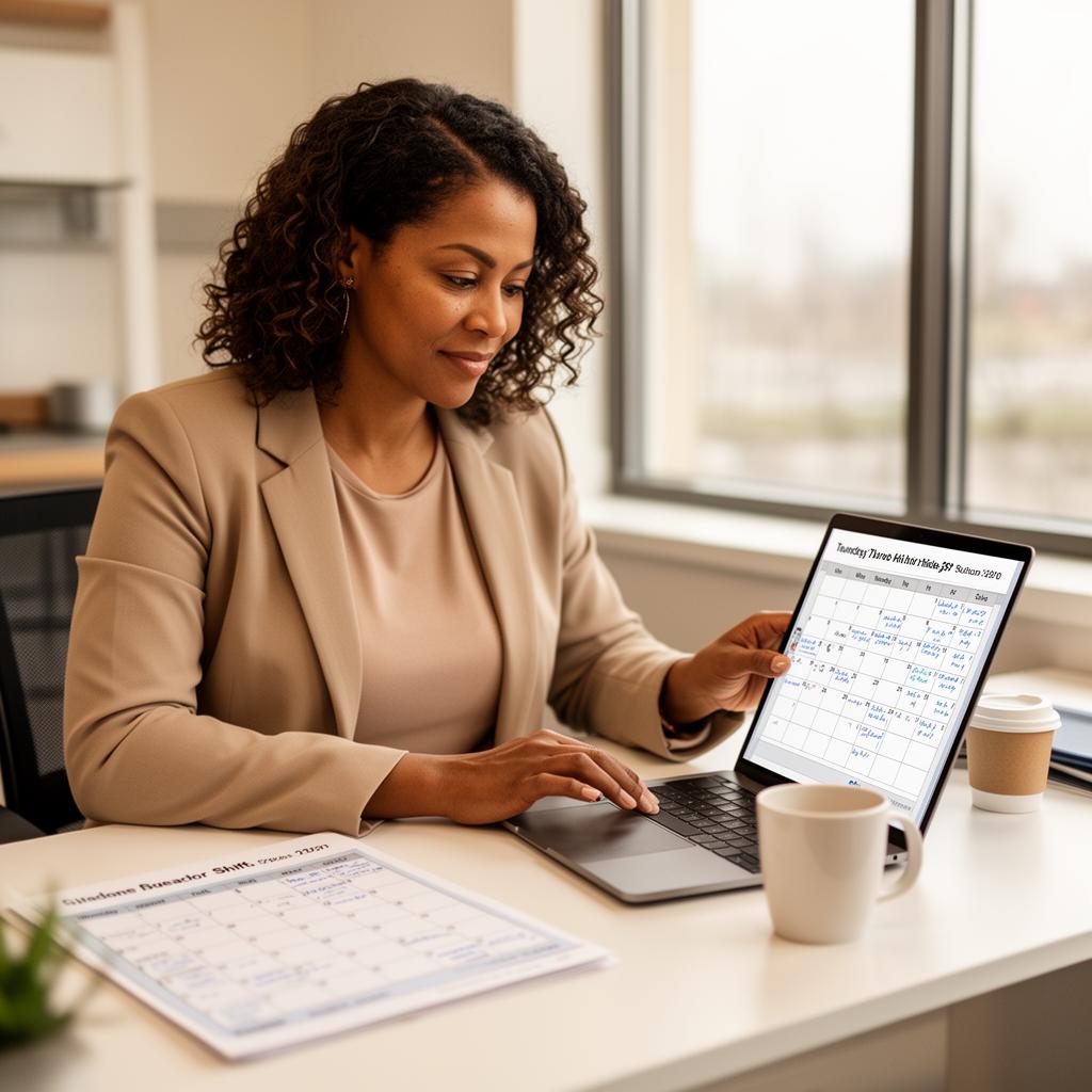 A clinic director coordinating shifts